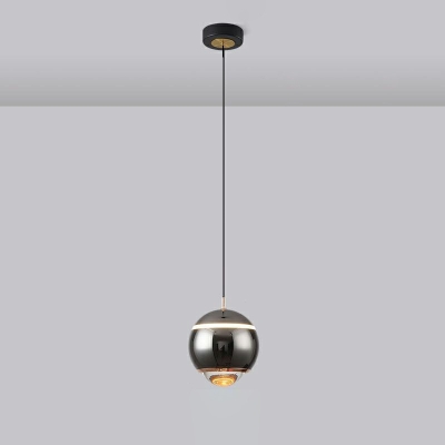 1-Light Hanging Ceiling Lamp Modern Style Globe Shape Metal Pendant Lighting
