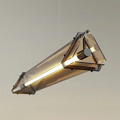 1-Light Pendant Lighting Contemporary Style Tube Shape Metal Island Ceiling Light