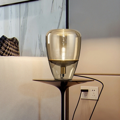 1-Light Table Lamp Minimalism Style Geometric Shape Glass Nightstand Lamps