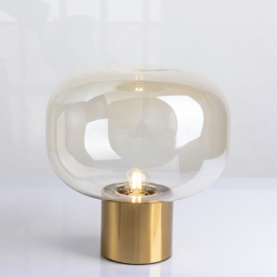 1-Light Table Lamp Minimalism Style Geometric Shape Metal Nightstand Lamps