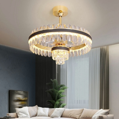 2-Light Hanging Ceiling Lights Contemporary Style Ring Shape Metal Pendant Lighting