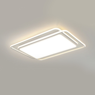 3-Light Flush Light Fixtures Minimalism Style Rectangle Shape Metal Ceiling Mounted Lights