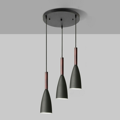 3-Light Suspension Light Contemporary Style Bell Shape Metal Hanging Lamp Kit