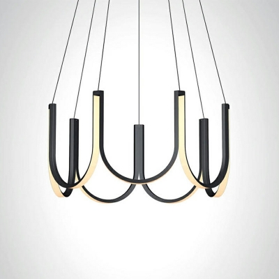 Contemporary U Shape Chandelier Lighting Iron Chandelier Fixture for Dining Hall