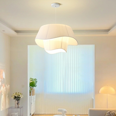 Modern Fabric Chandelier Unique Shade Hanging Light for Living Room Dining Room