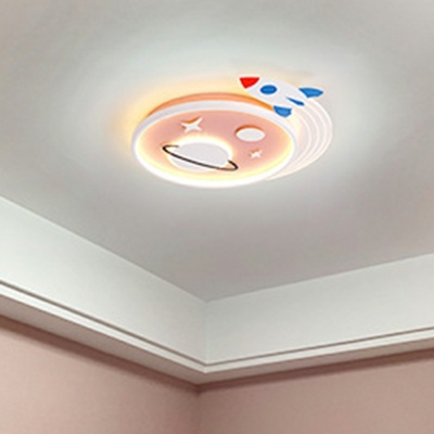 Modern Minimalist Cartoon Fan Light LED Ceiling Fan Light for Children's Room