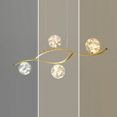 Modern Simple Island Lighting Starry Sky Glass Ball Shape Pendant Light