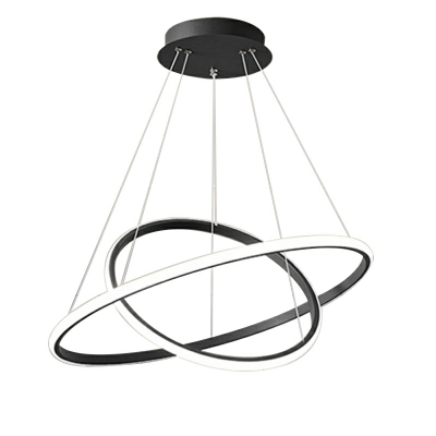 Multilayered Chandelier Light Iron Ring Shape Suspension Light for Living Room