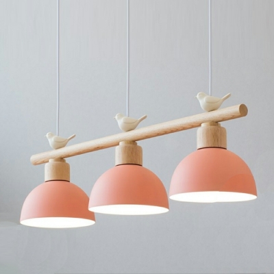 Nordic Creative Bird Decoration 3 Heads Island Lamp Modern Metal Linear Chandelier