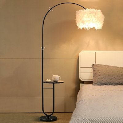 1 Light Floor Lamp Contemporary Style Cylinder Shape Metal Standing Lights