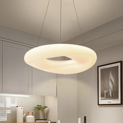1 Light Pendant Chandelier Modern Style Ring Shape Metal Hanging Lamp Kit
