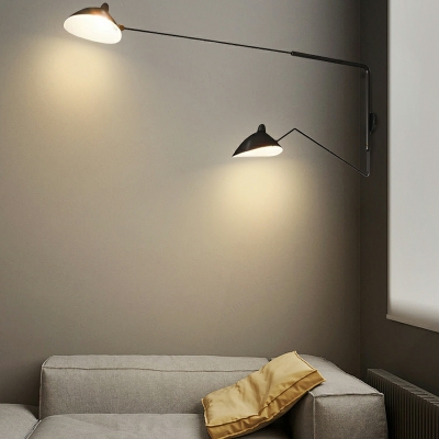 2 Head Long Arm Wall Lamp Creative Retro Living Room Study Bedside Iron Wall Lamp
