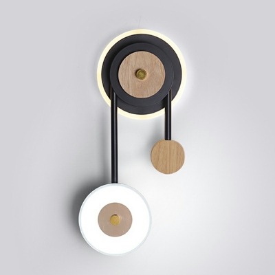 2 Light Sconce Light Fixture Minimalist Style Geometric Shape Metal Wall Mounted Lamps