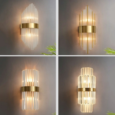 2 Light Wall Mounted Light Fixture Minimalism Style Geometric Shape Metal Sconce Lights