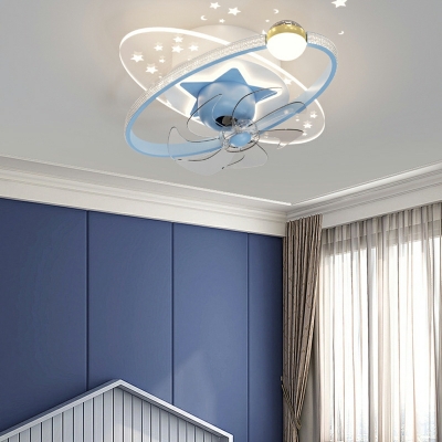 3 Light Flush Light Fixtures Kids Style Geometric Shape Metal Ceiling Mounted Light