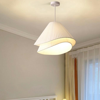 Cocoon Wrinkled Ceiling Pendant Lamp Modern Fabric Done Shape Suspended Light