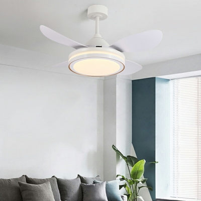Contemporary Flush Mount Fan Lamps Acrylic Shade Flushmount Fan for Bedroom and Dining Room