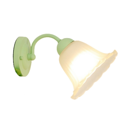 Cream Valley Bed Wall Lamp French Style Creative Glass Wall Sconce for Children's Room