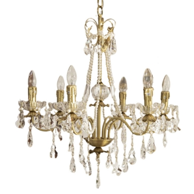 French Retro Crystal Chandelier Romantic Pearl Candle Chandelier for Living Room
