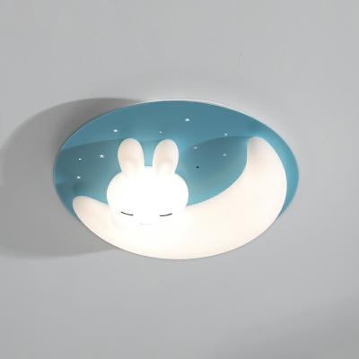 LED Light Fixture Lovely Sleep Rabbit Shape Acrylic Ceiling Mount Light for Kindergarten