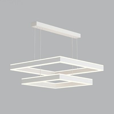 Modern Aluminum Chandelier Nordic Creative LED Square Chandelier for Living Room