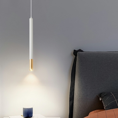 Modern Minimalist Single Linear Pendant Creative LED Metal Hanging Lamp