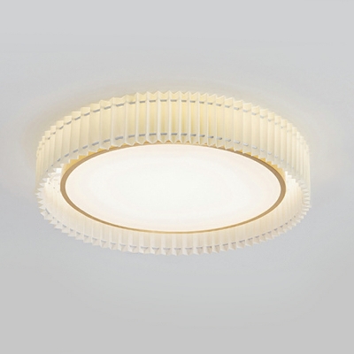 Modern Simple Pleated Fabric Ceiling Lamp Creative Acrylic Round Ceiling Light Fixture