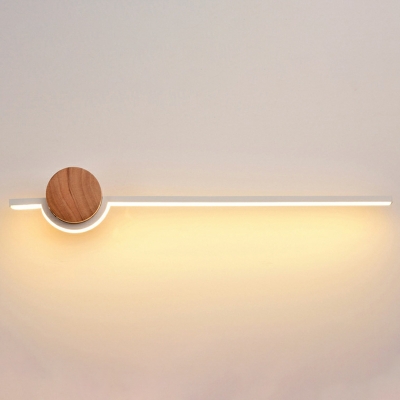 Nordic Minimalist Woodern Wall Lamp Creative LED Strip Vanity Lamp