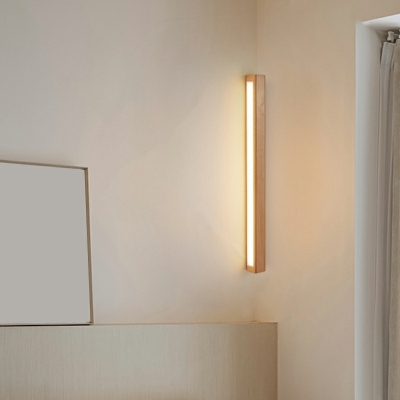 Nordic Simple Wooden Wall Lamp Creative LED Vanity Lamp for Bathroom