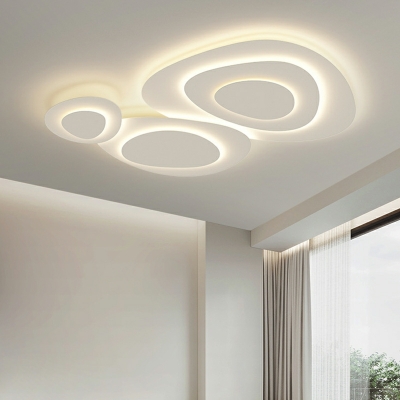 Pebble Shade Flush Ceiling Light Modern Acrylic Living Room Cloud Flush Lamp