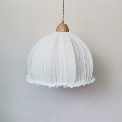 1 Light Fabric Hanging Light Modern Dome Shape Pendant Light