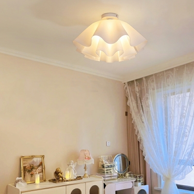 1 Light Flush Light Fixtures Kids Style Flower Shape Metal Ceiling Mounted Lights