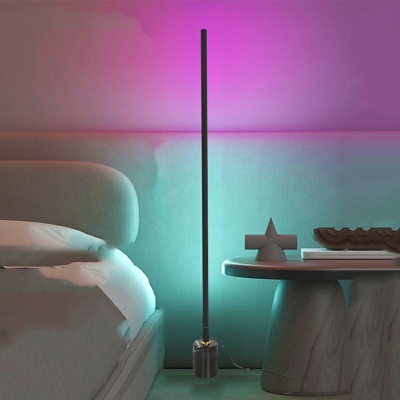 1 Light RGB Standard Lamps Modern Style Metal Floor Lamps for Bedroom Living Room