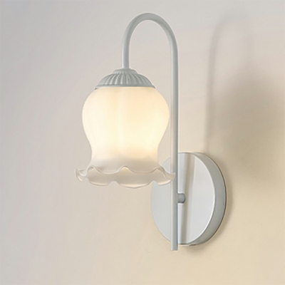 1 Light Sconce Lights Minimalism Style Flower Shape Metal Wall Mount Light Fixture