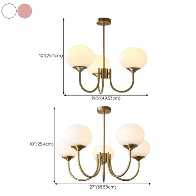 5 Light Pendant Light Fixtures Modern Style Oval Shape Metal Hanging Chandelier