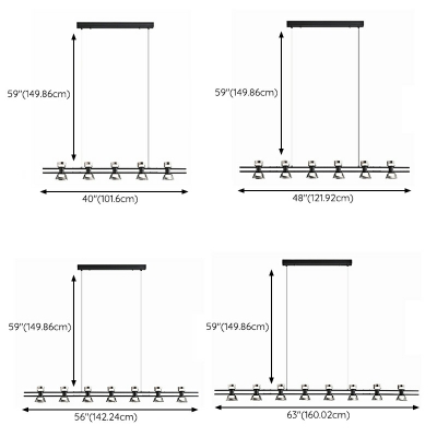 8 Light Pendant Light Fixtures Modern Style Geometric Shape Metal Hanging Lamp