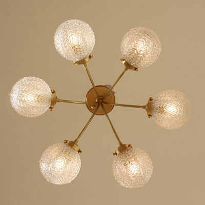 American Light Luxury Ceiling Lamp Traditional Creative Glass Ceiling Lamp for Living Room