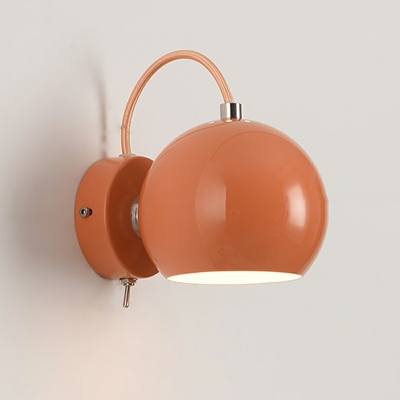 Macaron Style Globe Shape Wall Light 1 Light Iron Wall Lamp for Child Bedroom