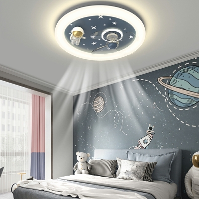 Modern Creative Astronaut Ceiling Fans Cartoon Children Ceiling Mounted Fan Light