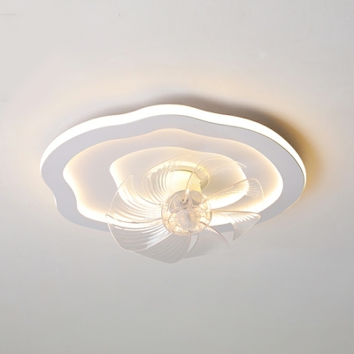 Modern Simple LED Ceiling Mounted Fan Light Creative Cloud Shape Fan Light
