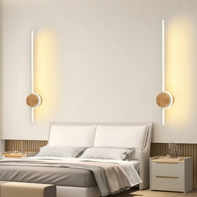 Nordic Minimalist Woodern Wall Lamp Creative LED Strip Vanity Lamp