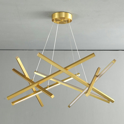 Postmodern Minimalist LED Chandelier Creative Strip Chandelier for Living Room