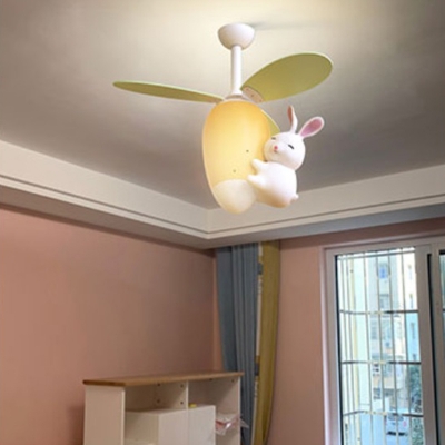 Semi Flush Fan Light Children's Room Style Semi-Flush Mount Acrylic for Living Room