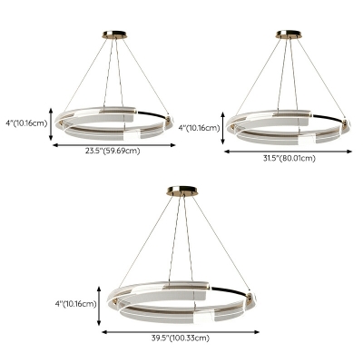 1 Light Ceiling Pendant Light Modern Style Circle Shape Metal Chandelier Lighting Fixtures