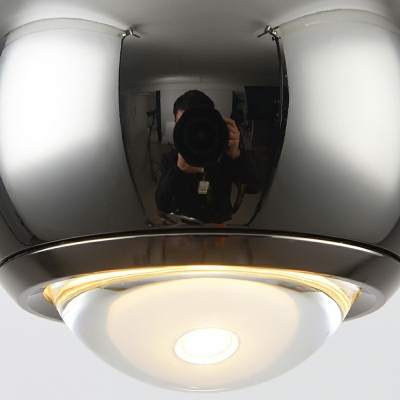 1 Light Hanging Ceiling Lamp Globe Shape Metal Free Hovering Telescopic Lift Pendant Lighting