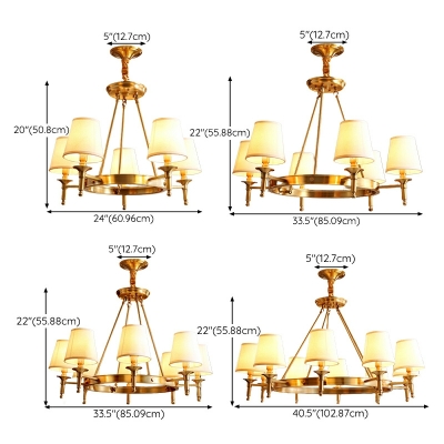 10 Light Pendant Light Fixtures Traditional Style Bell Shape Metal Hanging Chandelier