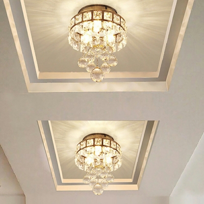 3 Light Flush Light Fixtures Minimalistic Style Geometric Shape Metal Ceiling Mounted Lights