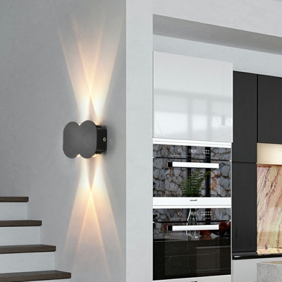 4 Light Sconce Lights Minimalist Style Oval Shape Metal Wall Mounted Lamps