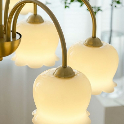 8 Light Pendant Light Fixtures Modern Style Bell Shape Metal Chandelier Lighting Fixtures