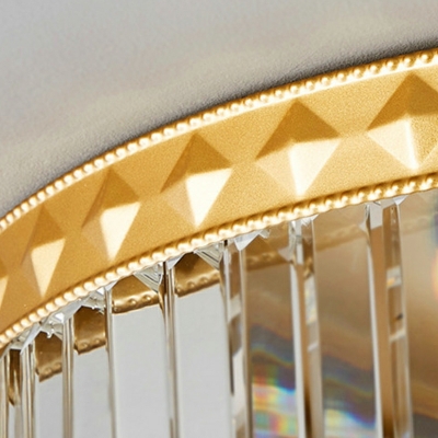 Crystal Drum Shape Ceiling Lamp Modern LED Flush Mount Light for Living Room